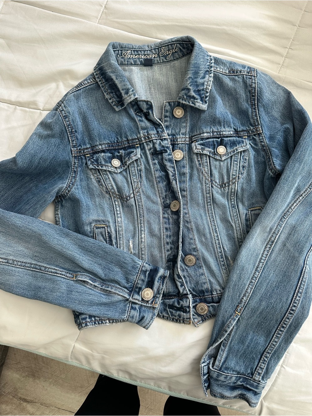 American Eagle Light Blue Denim Trucker Jacket